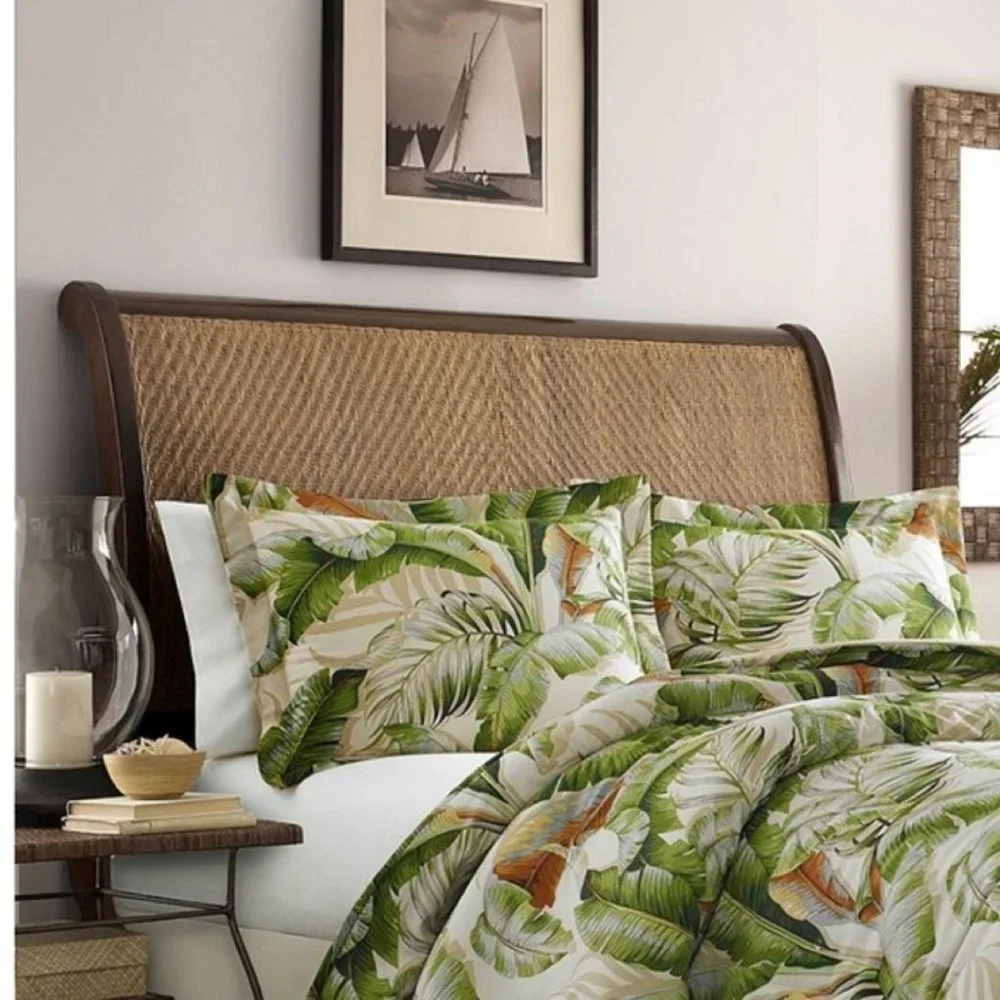 brand new Tommy Bahama Palmiers 100% Cotton QUEEN Duvet Cover + 2 Shams